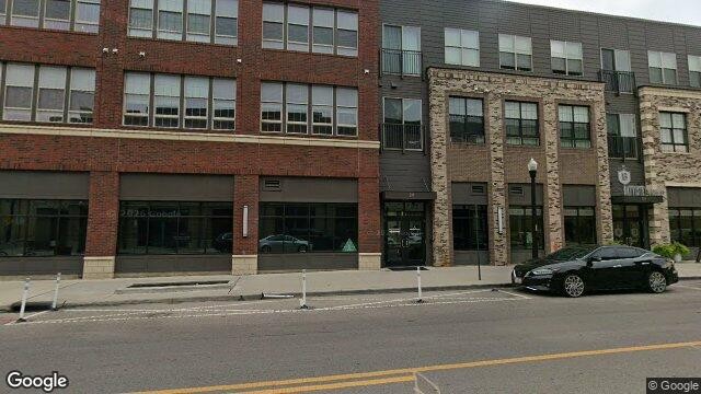 Street view of the exterior of Adelphi Bank along East Long Street in Columbus.
