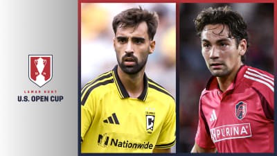 Columbus Crew forward Diego Rossi in uniform in a 2026 U.S. Open Cup Final graphic.